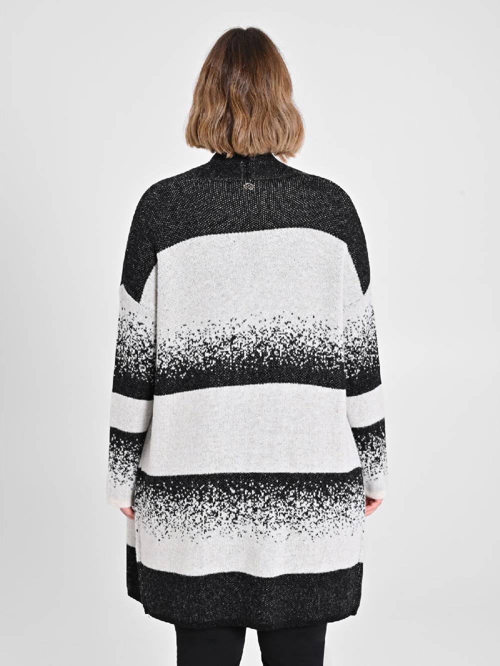 Rinascimento Cardigan Curvy Black & White Affare Del Giorno