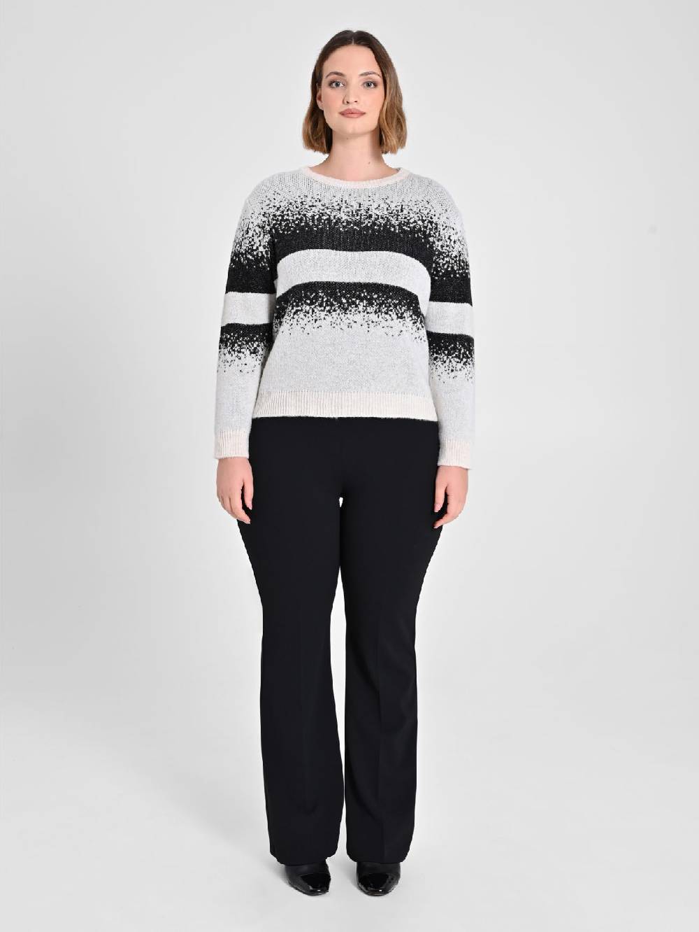 Rinascimento Maglione Curvy Black & White Prezzo Ridotto