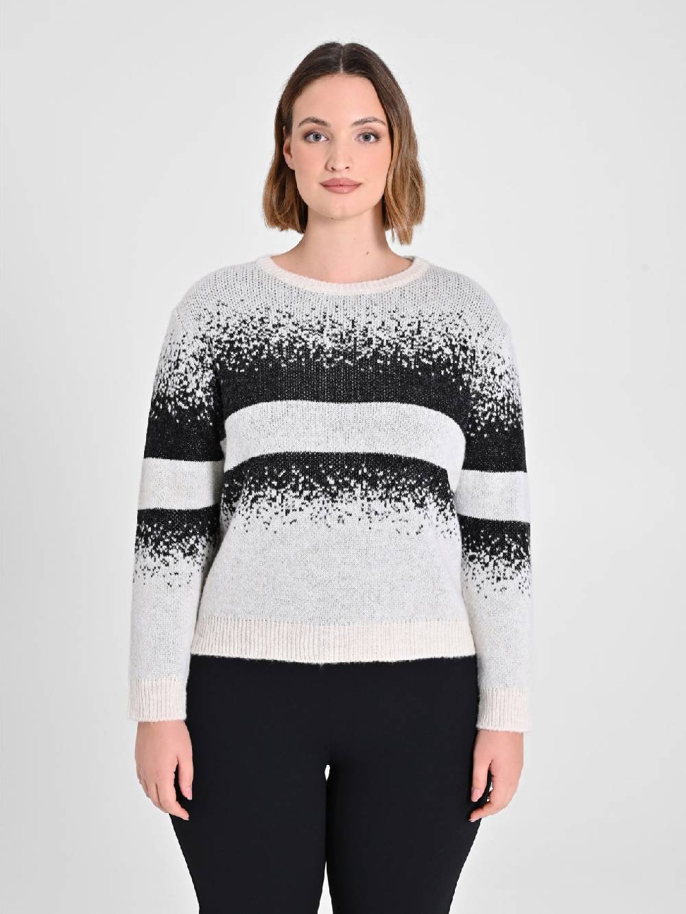 Rinascimento Maglione Curvy Black & White Prezzo Ridotto