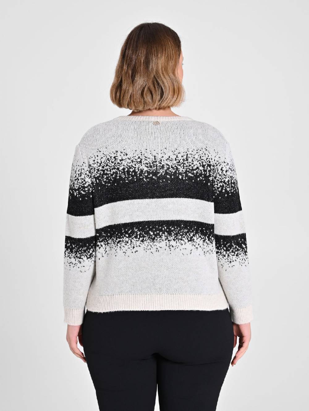 Rinascimento Maglione Curvy Black & White Prezzo Ridotto