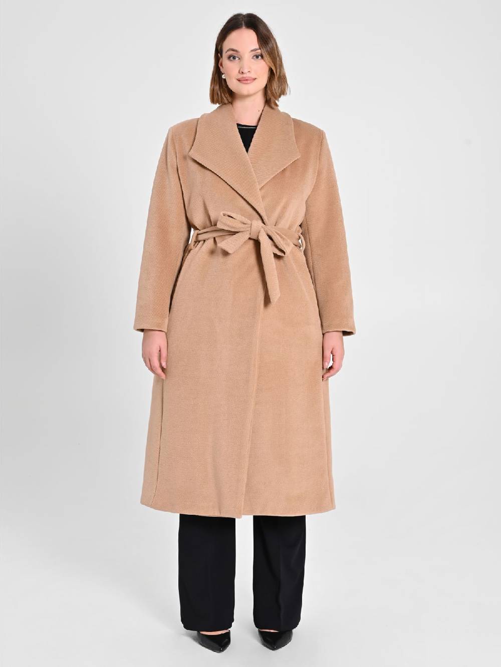 Rinascimento Cappotto Curvy Vestaglia Cammello Sconto