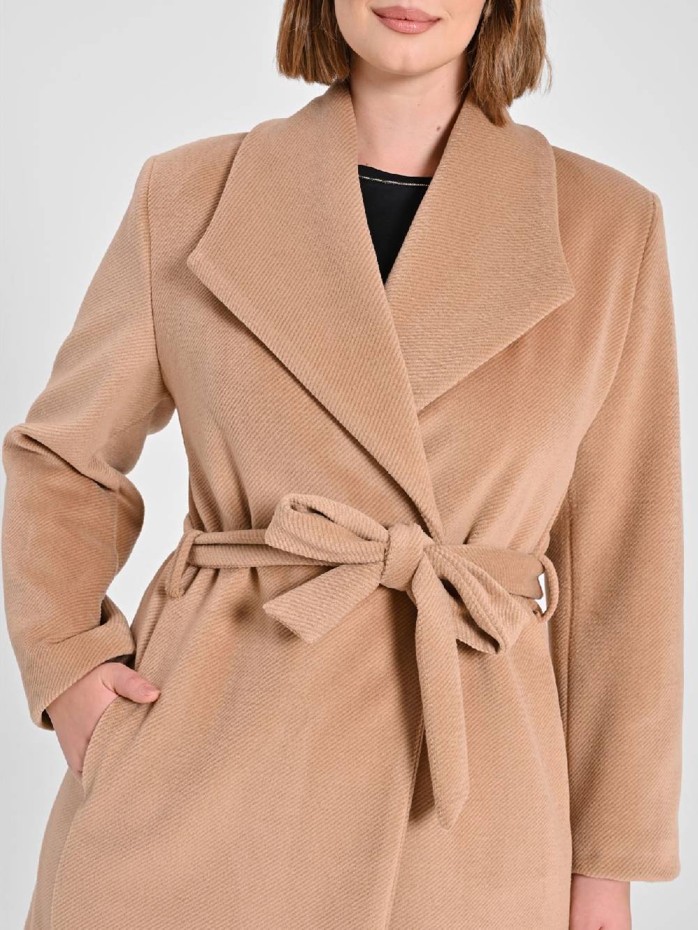 Rinascimento Cappotto Curvy Vestaglia Cammello Sconto
