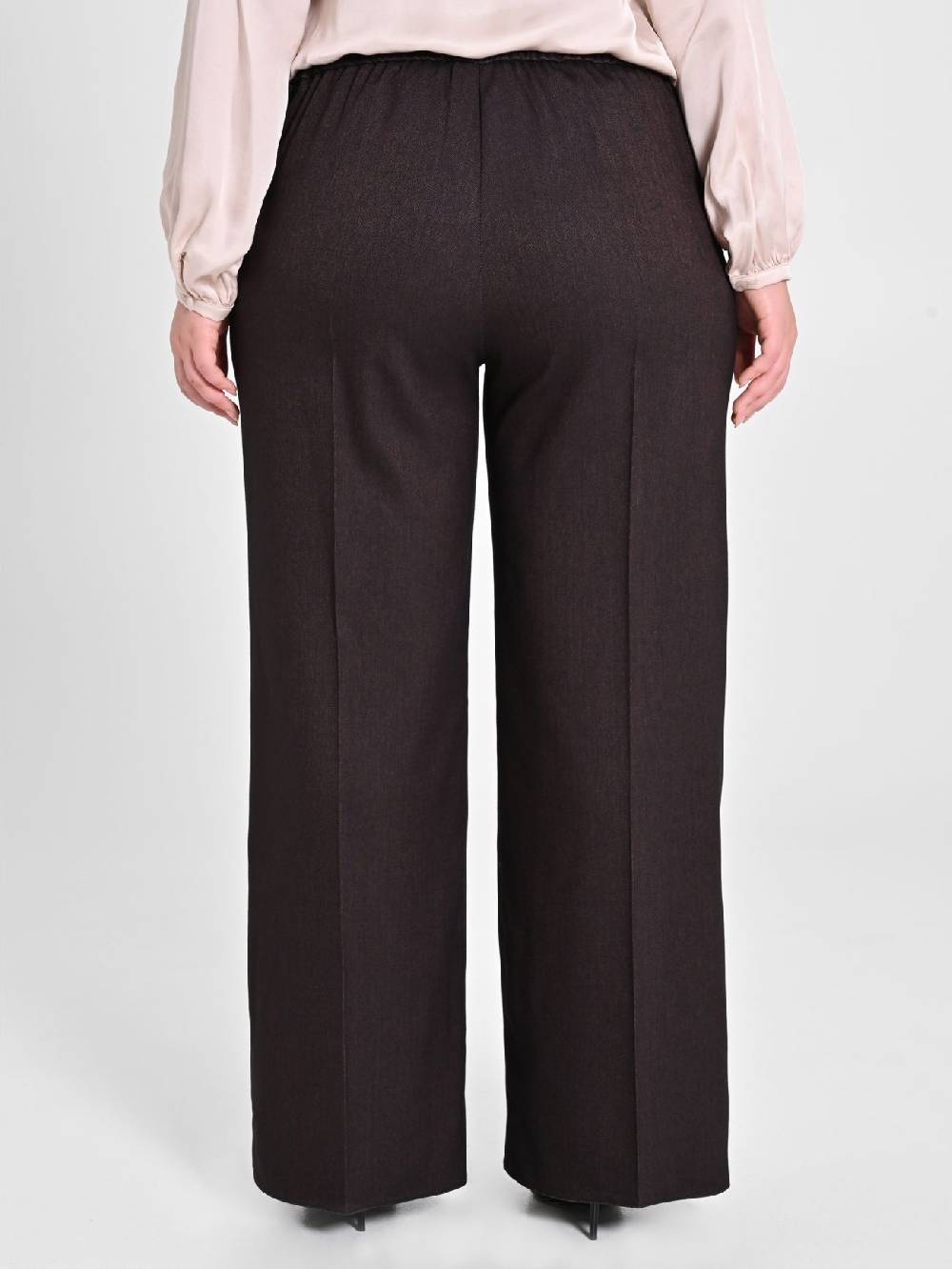 Rinascimento Pantaloni Curvy in Poliviscosa Marrone Online