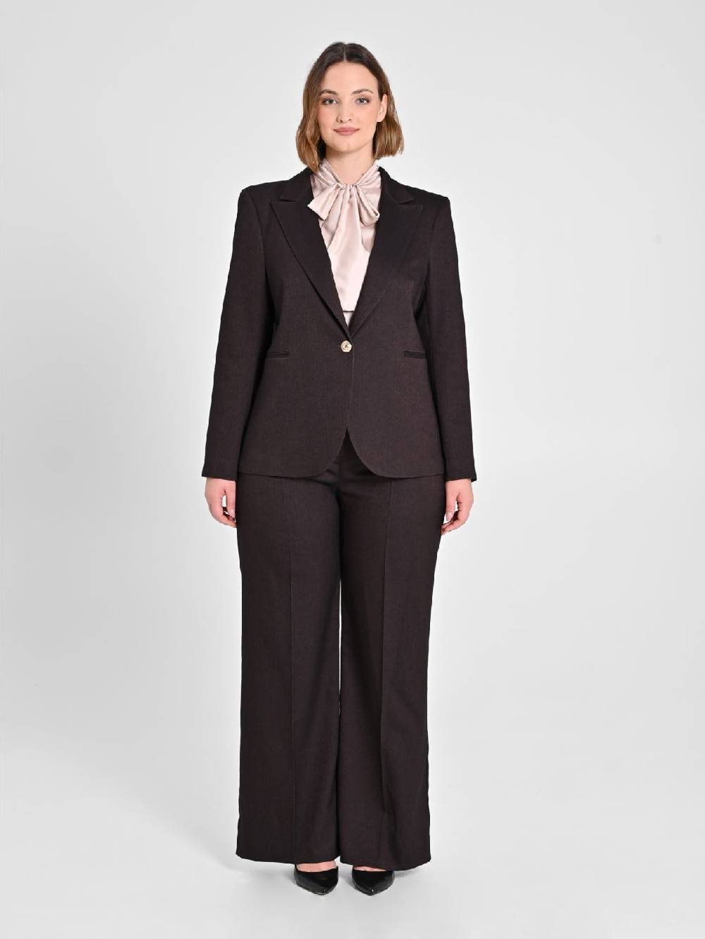 Rinascimento Giacca Curvy in Poliviscosa Marrone Saldi
