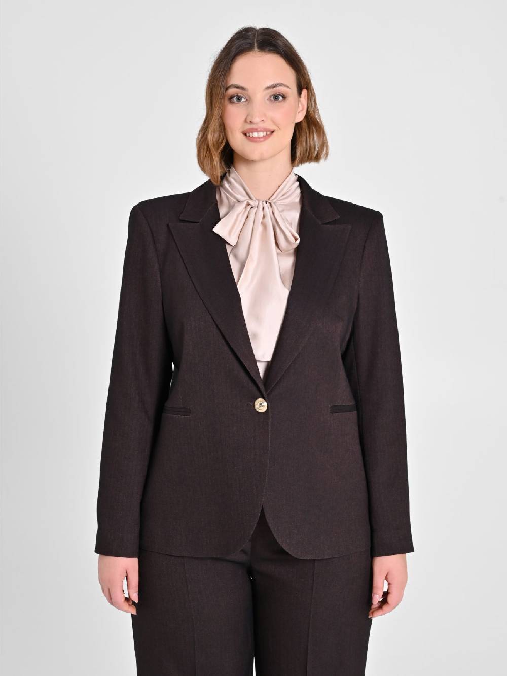 Rinascimento Giacca Curvy in Poliviscosa Marrone Saldi