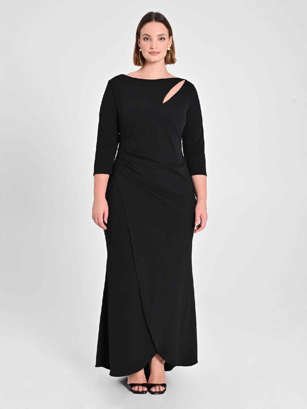 Rinascimento Abito Lungo Curvy Nero Offerte