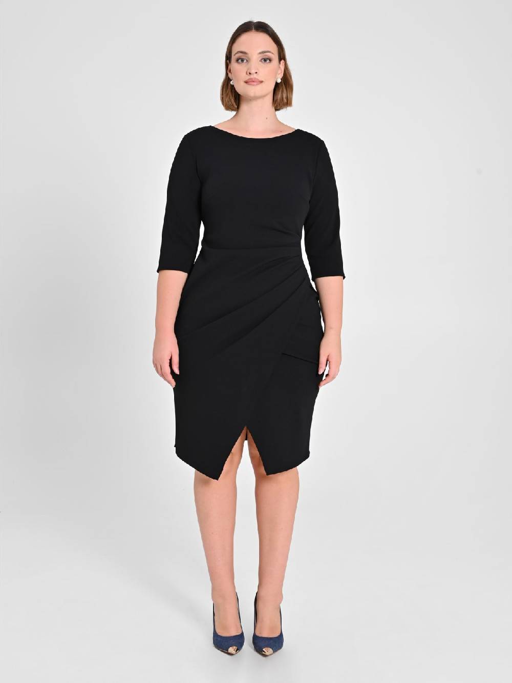 Rinascimento Tubino Curvy Nero Saldi Di Fabbrica
