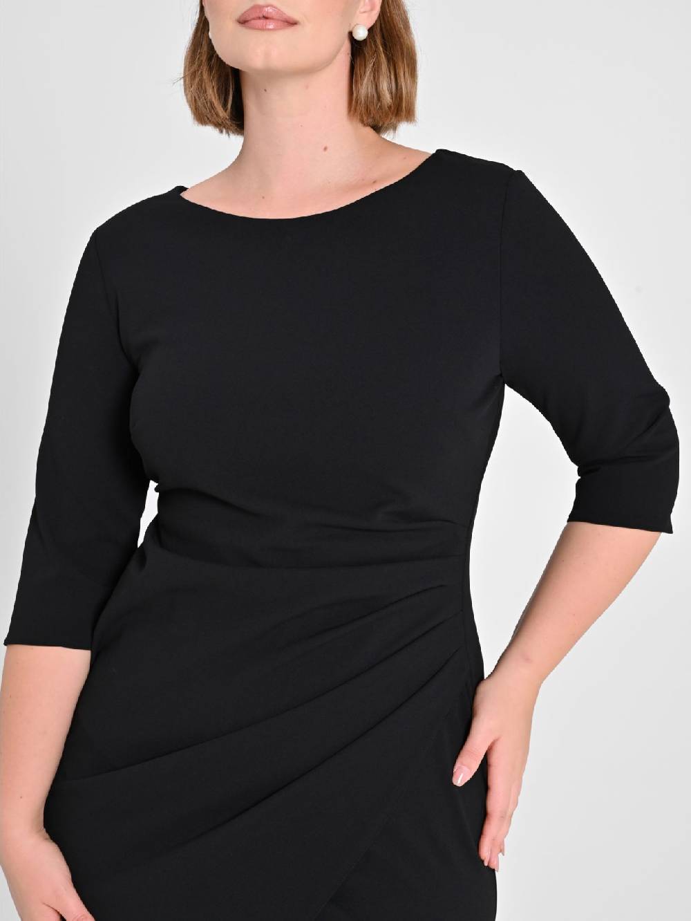 Rinascimento Tubino Curvy Nero Saldi Di Fabbrica