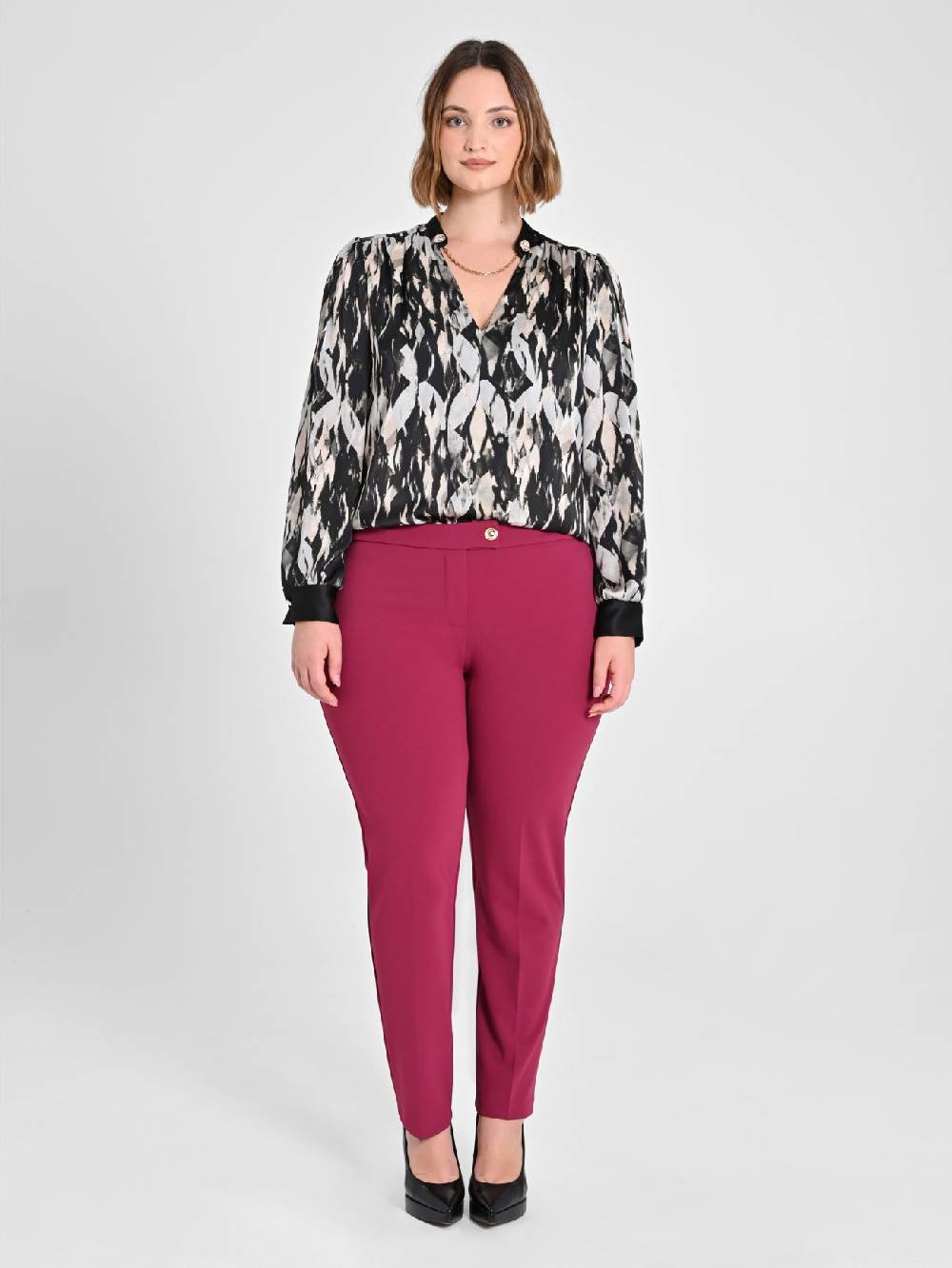 Rinascimento Pantaloni Curvy Skinny Bordeaux Vendite Flash