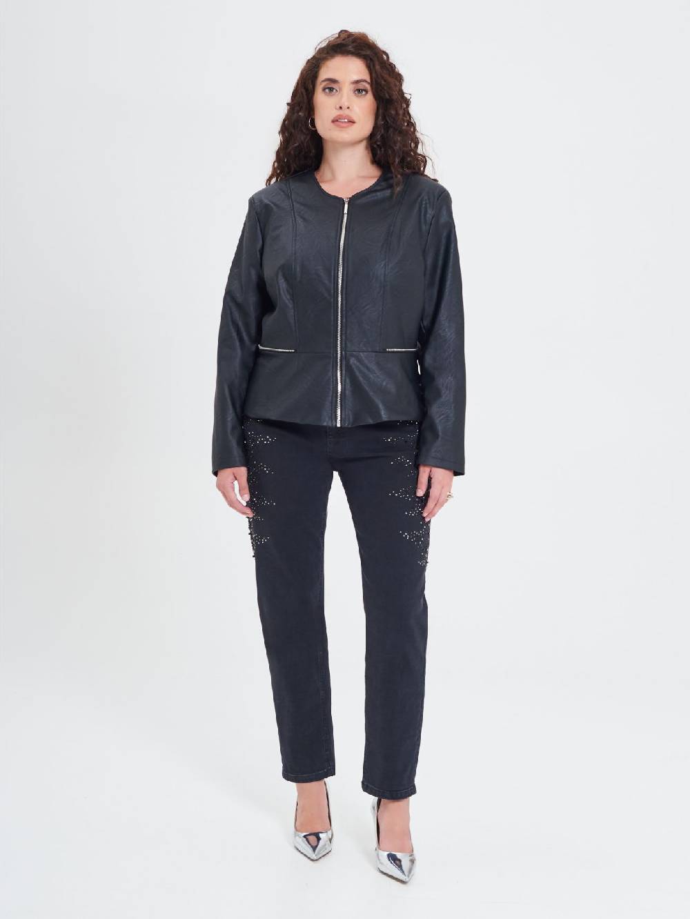 Rinascimento Giubbino Curvy in similpelle con Baschina Negozio