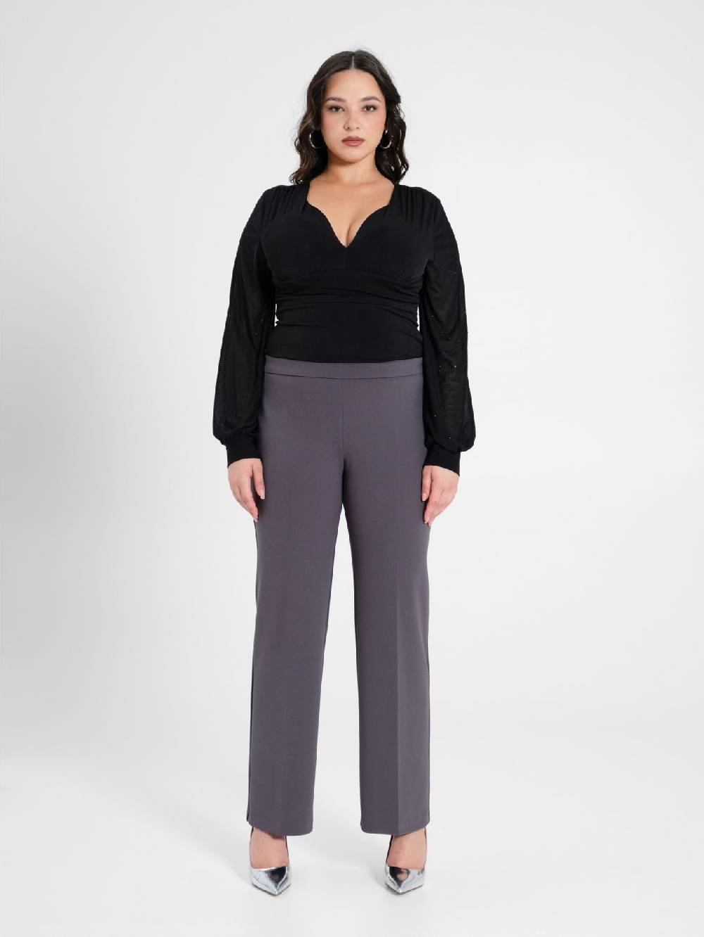 Rinascimento Pantaloni Curvy Grigio Scuro In Saldo