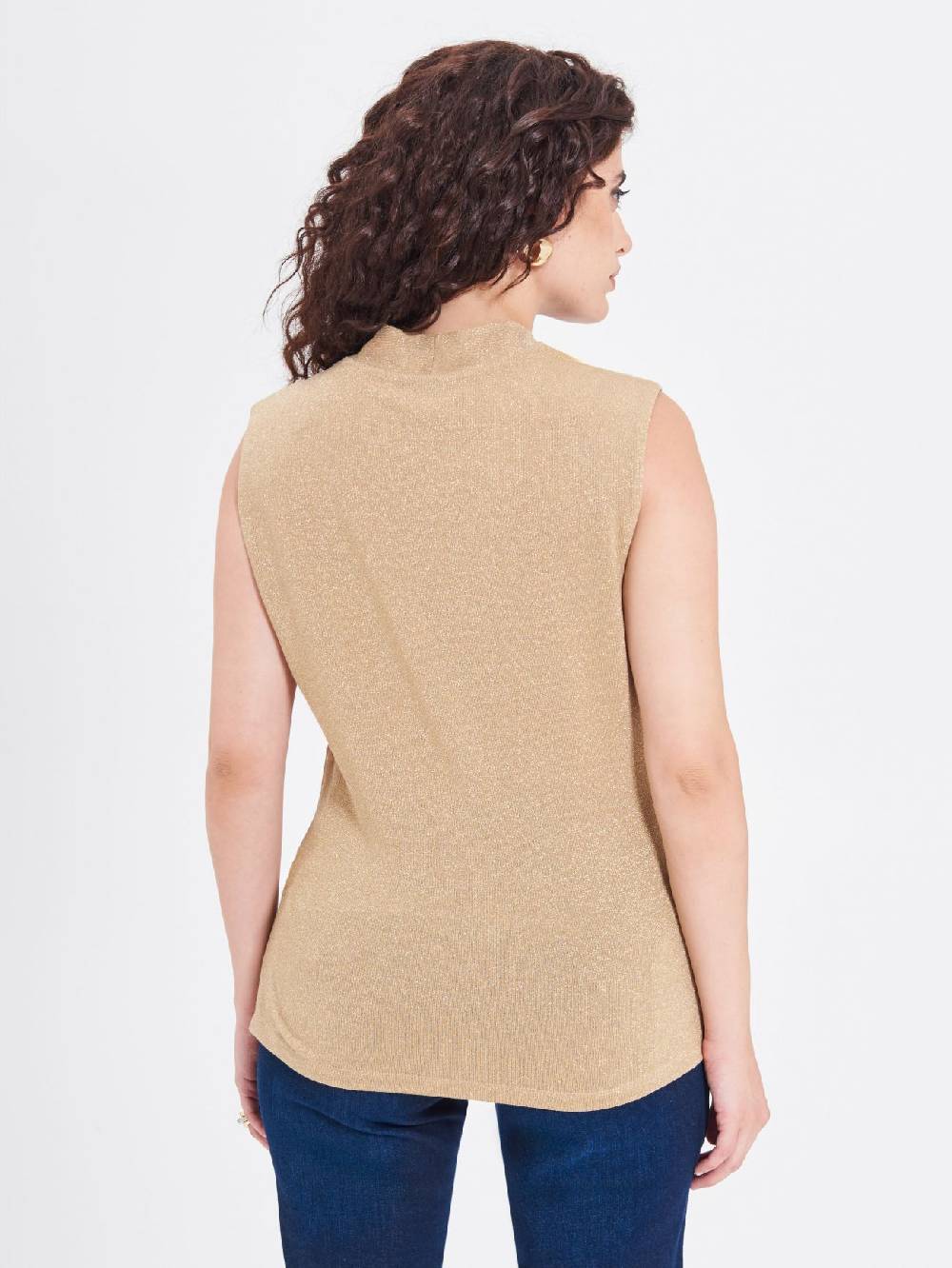 Rinascimento Top Curvy in Lurex Oro Nuova