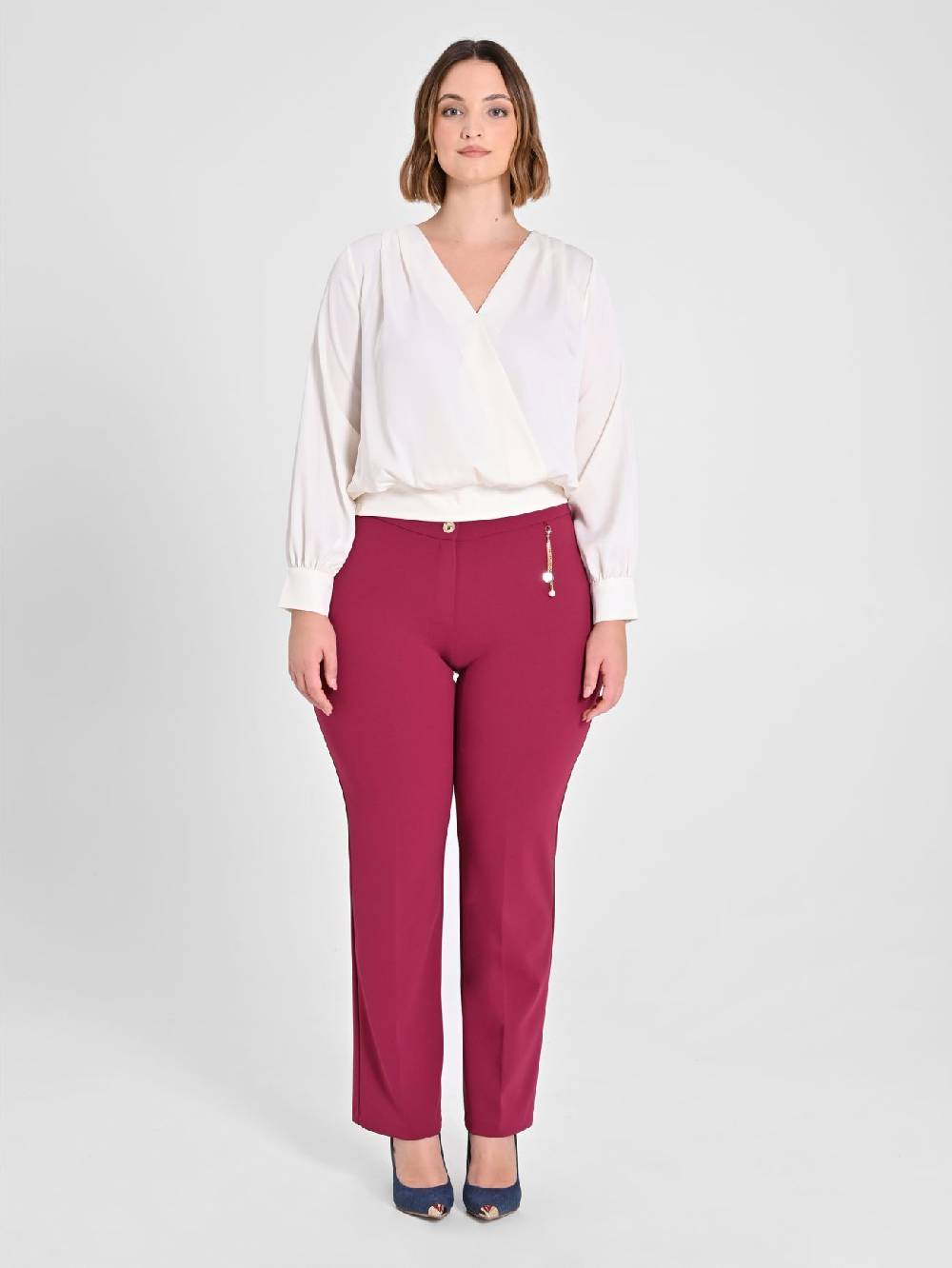 Rinascimento Pantaloni Curvy Bordeaux Italy