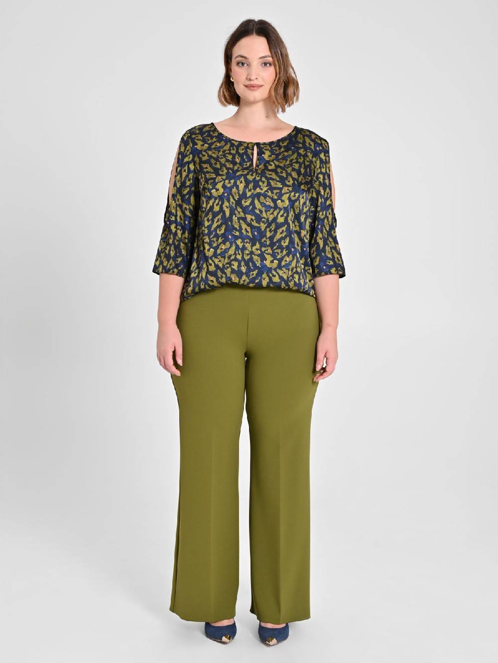 Rinascimento Pantaloni Curvy Verde Muschio Italia