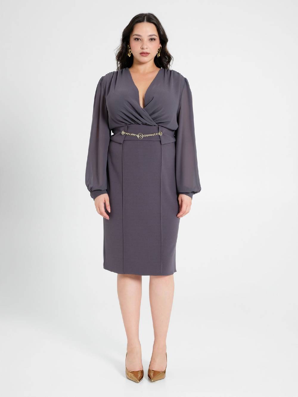 Rinascimento Tubino Curvy Chain Grigio Promozione Limitata