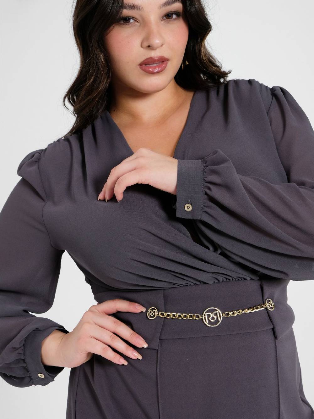 Rinascimento Tubino Curvy Chain Grigio Promozione Limitata