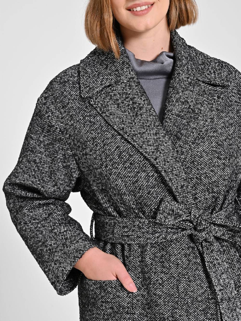 Rinascimento Cappotto Curvy Black & White Sconto di tempo limitato