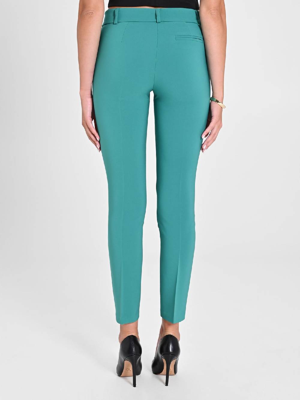 Rinascimento Pantaloni Straight in Tessuto Tecnico Verde Giada Flash Sale