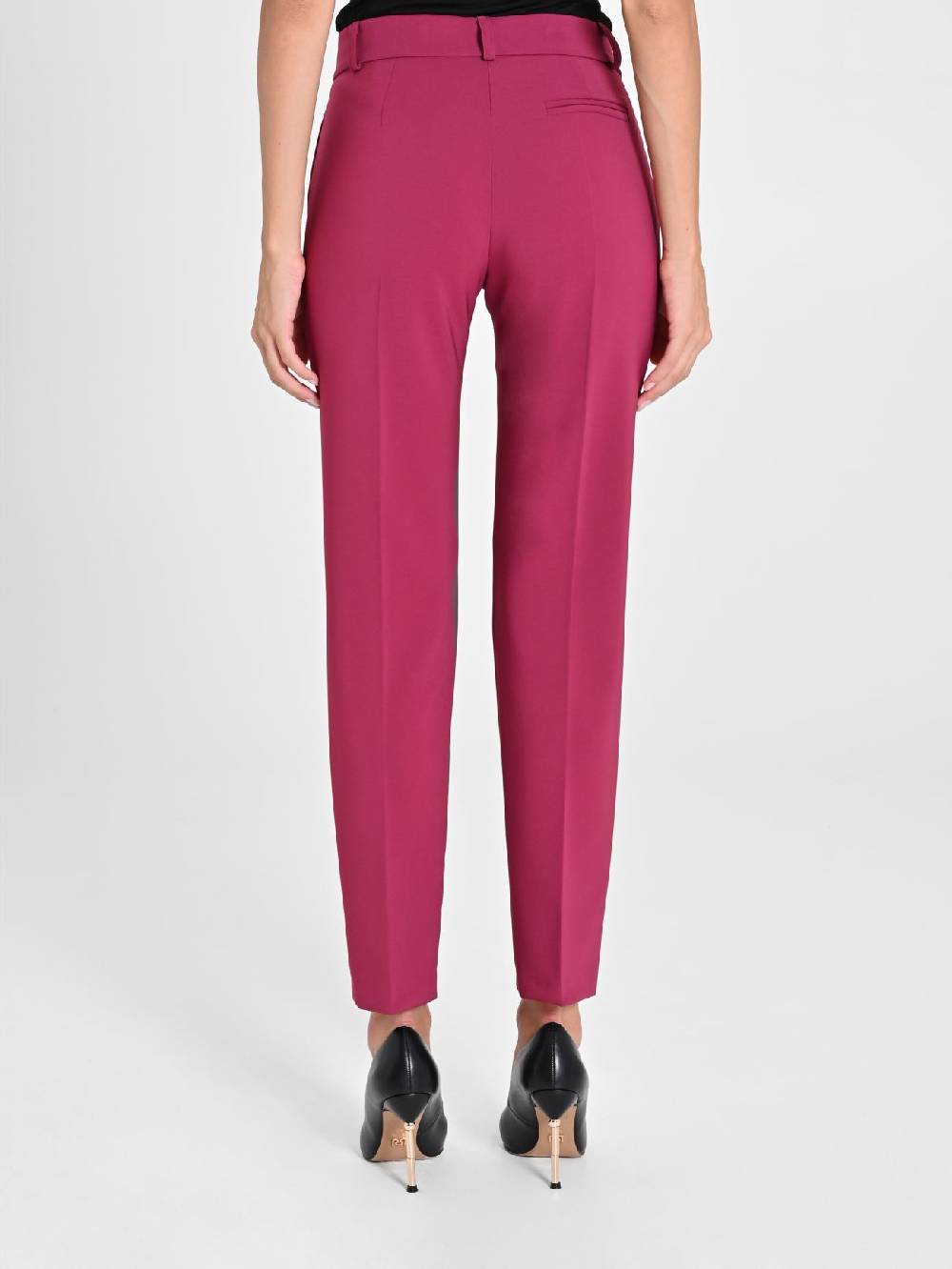 Rinascimento Pantaloni Straight in Tessuto Tecnico Bordeaux Fornitura limitata