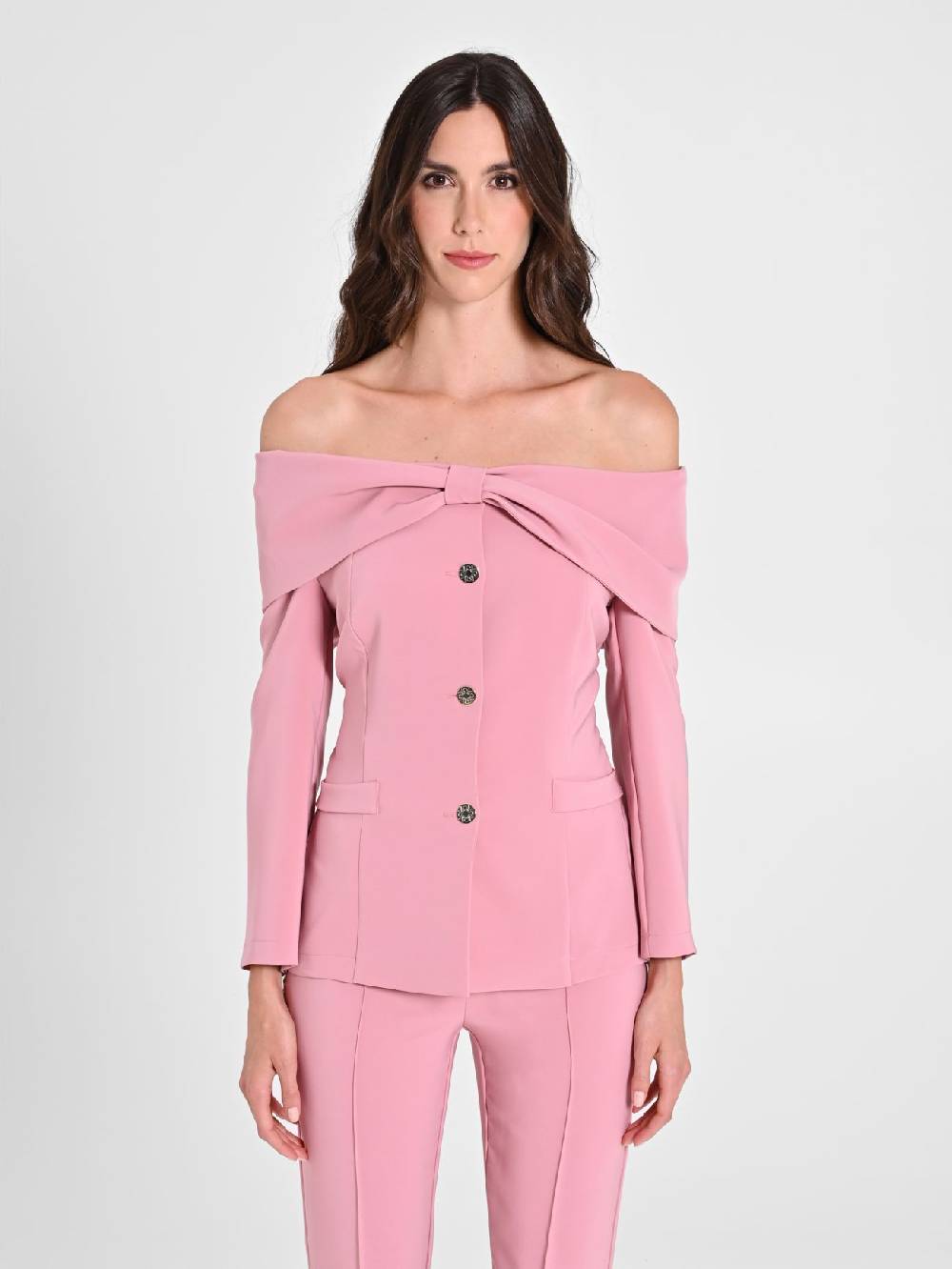 Rinascimento Giacca con Fiocco Rosa Antico Offerta Anniversario