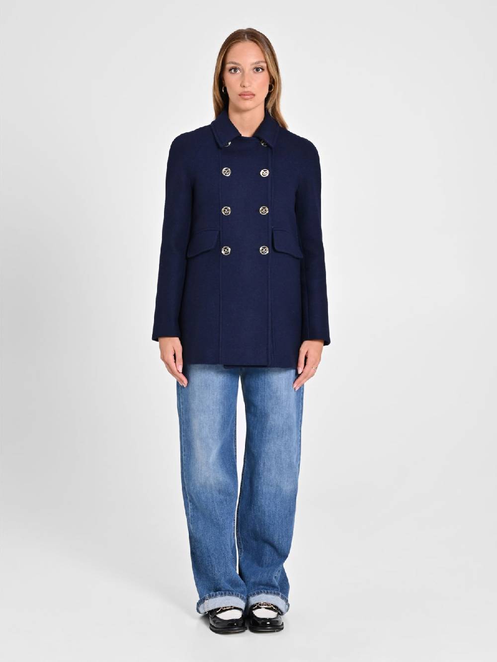Rinascimento Cappotto Doppiopetto Blu Offerte stagionali