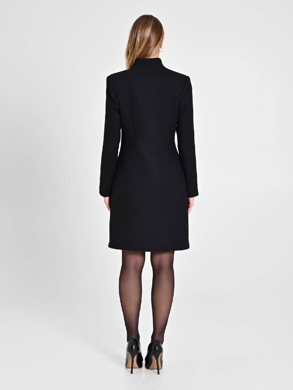 Rinascimento Cappotto Nero con Collo in Piedi Comprane uno, ottenene uno gratis