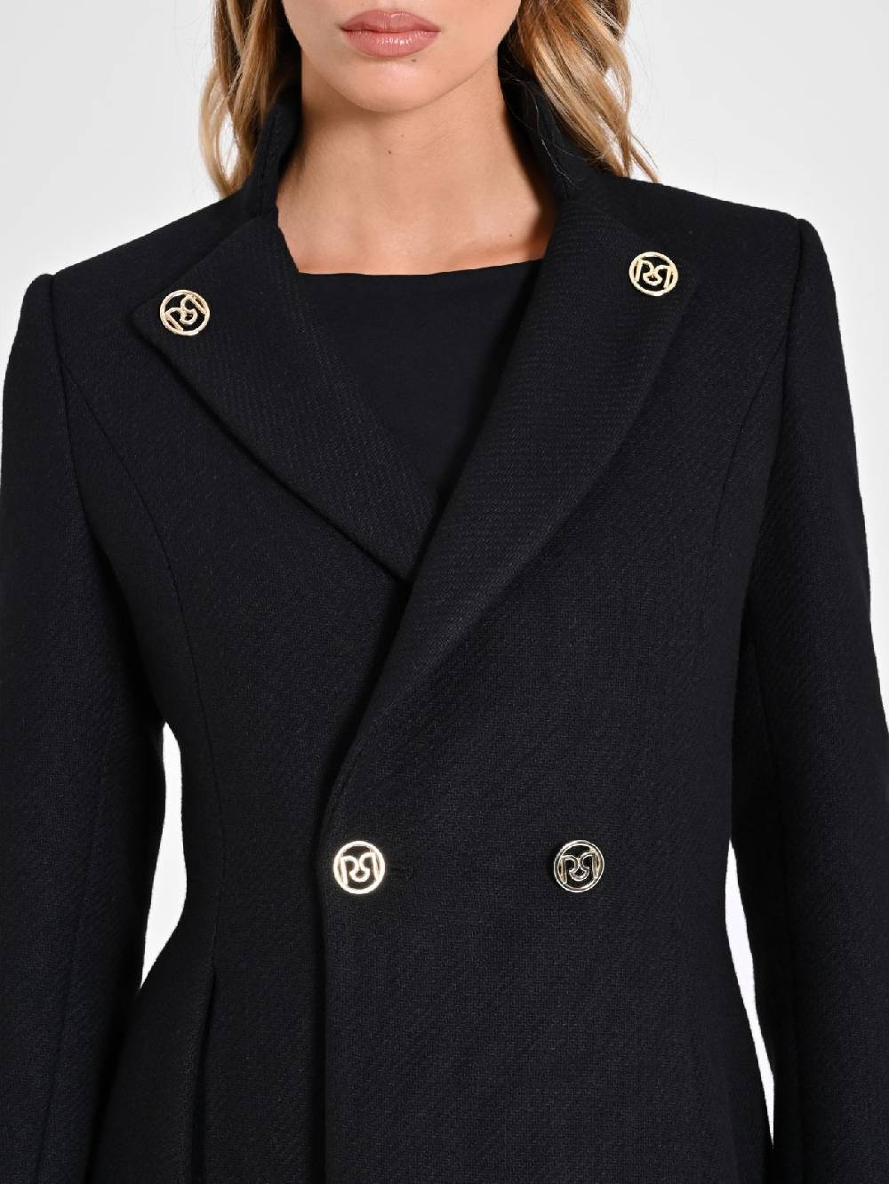 Rinascimento Cappotto Nero con Collo in Piedi Comprane uno, ottenene uno gratis