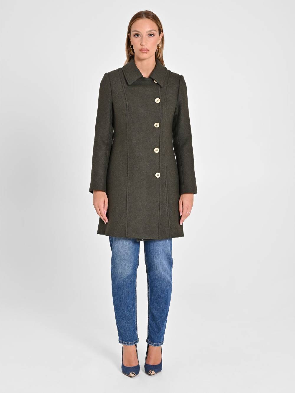 Rinascimento Cappotto Verde Muschio Offerte giornaliere