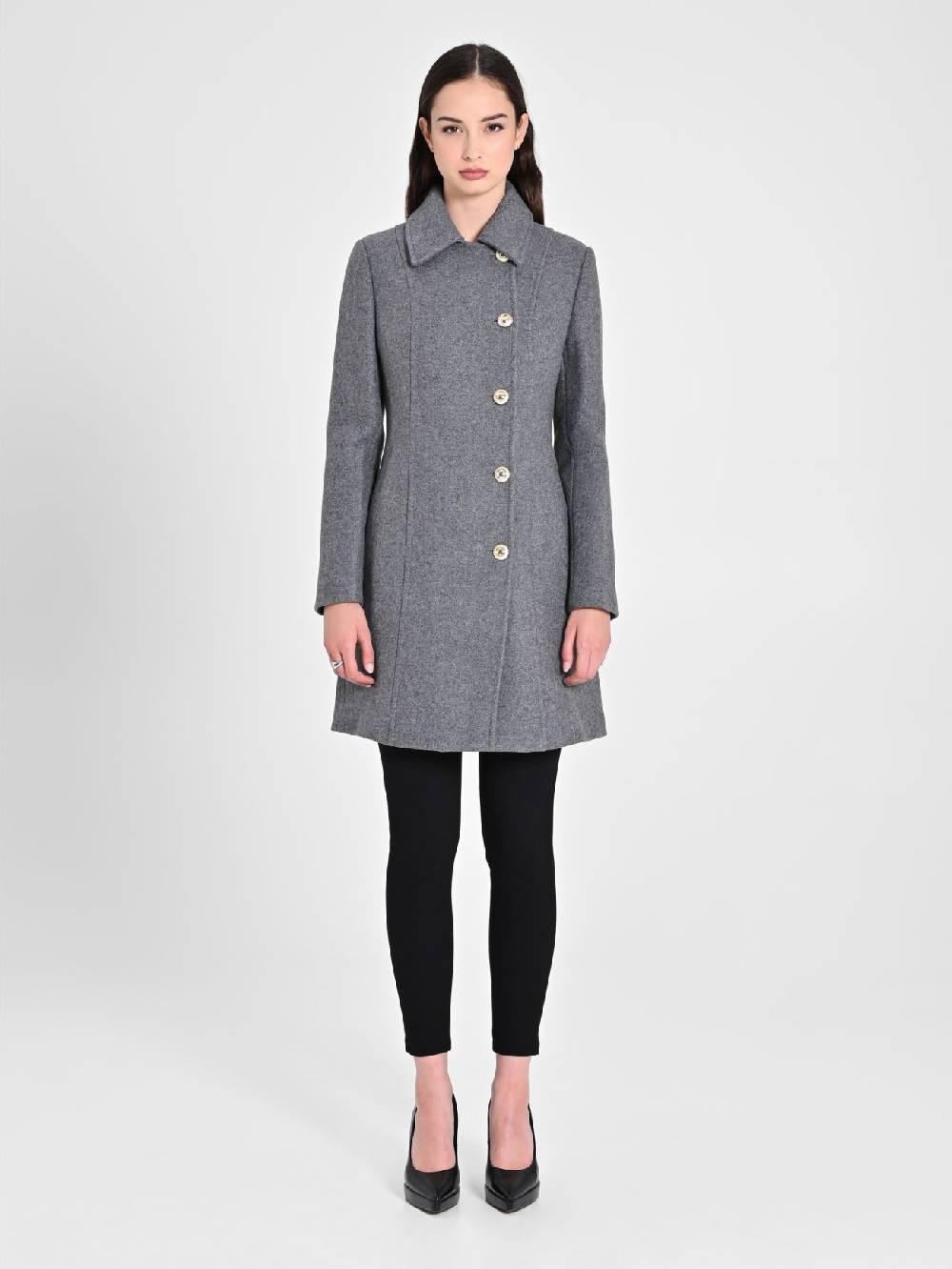 Rinascimento Cappotto Grigio con Bottoni Dorati Offerte speciali