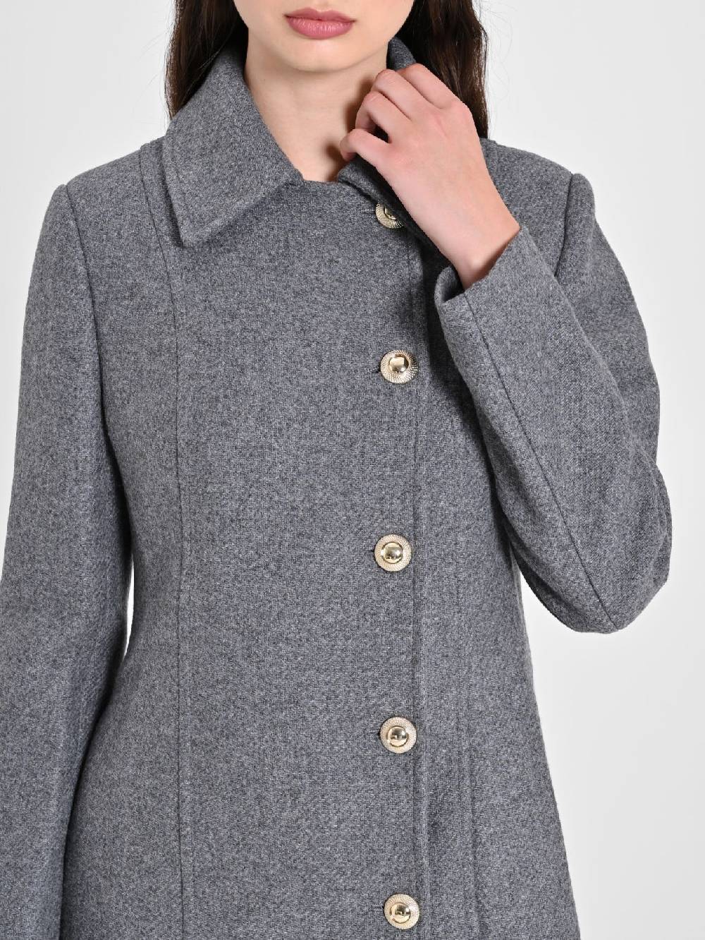 Rinascimento Cappotto Grigio con Bottoni Dorati Offerte speciali