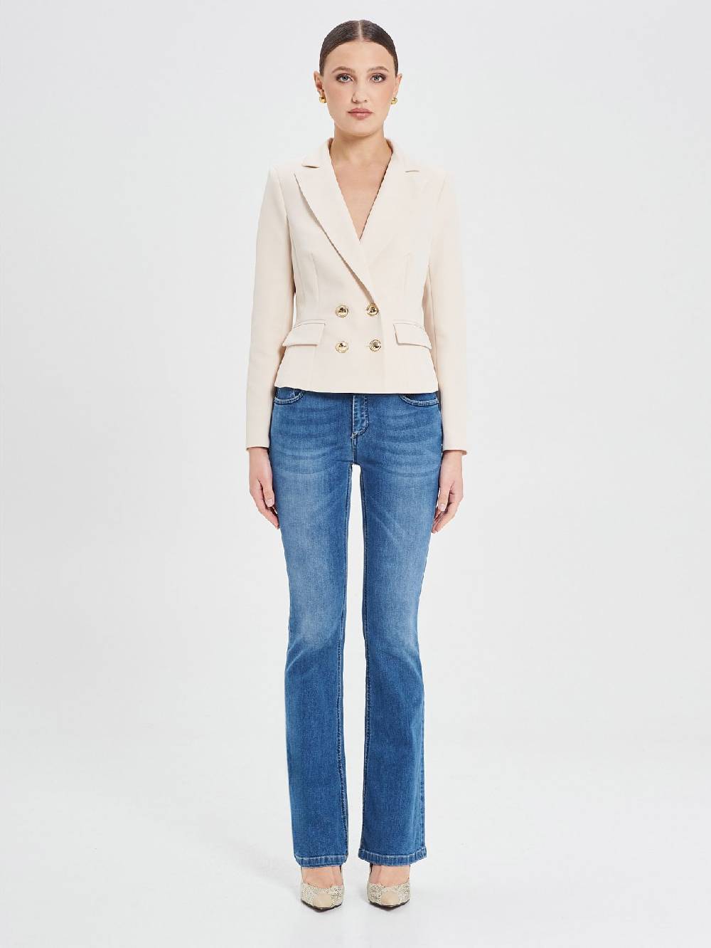 Rinascimento Giacca Doppiopetto Beige Donna Rilascio limitato
