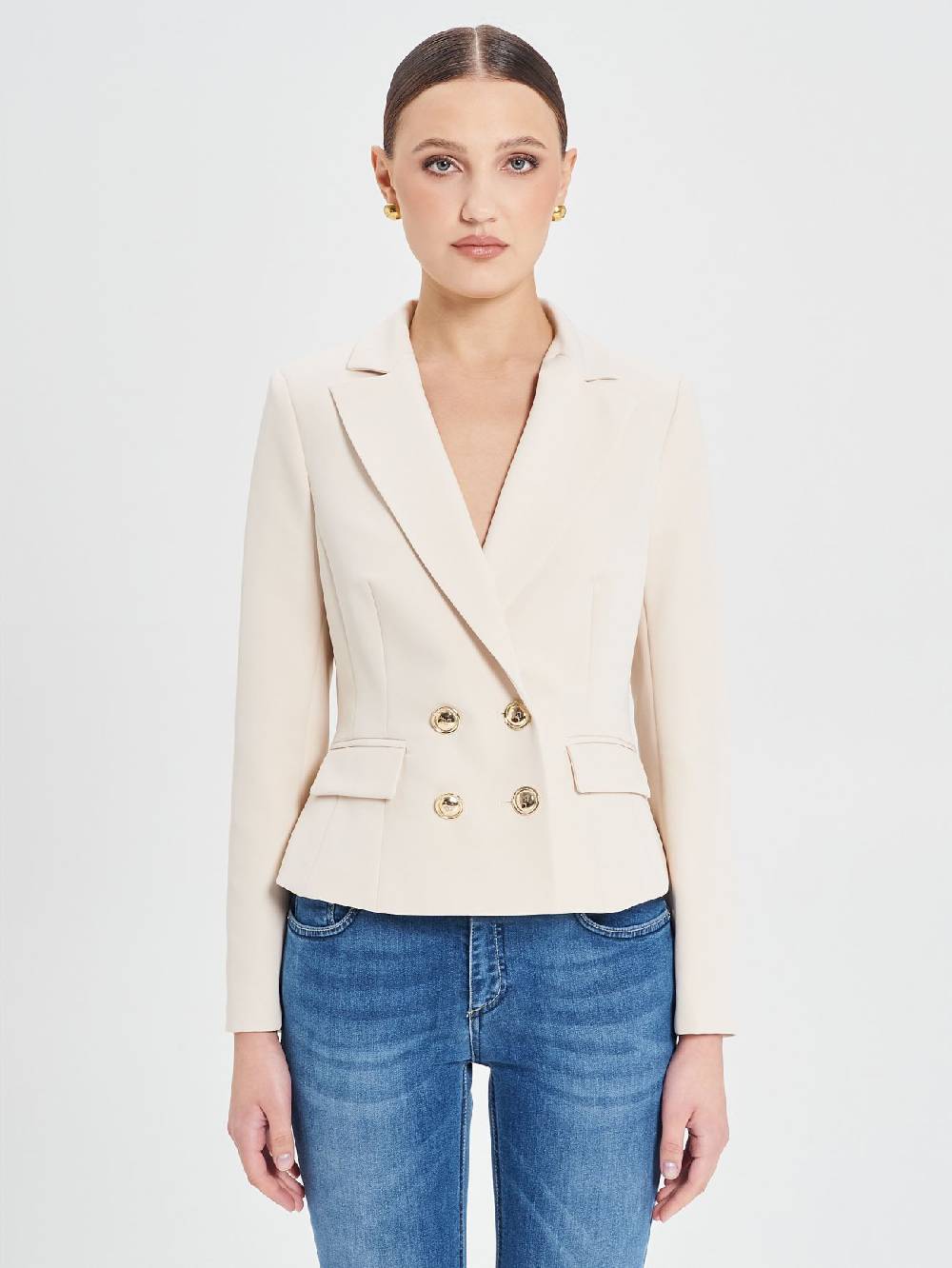 Rinascimento Giacca Doppiopetto Beige Donna Rilascio limitato