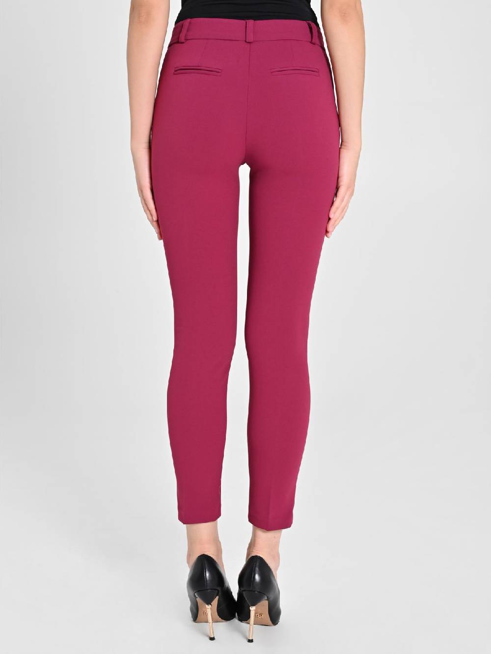 Rinascimento Pantaloni Straight in Scuba mano Crepe Bordeaux Only for today