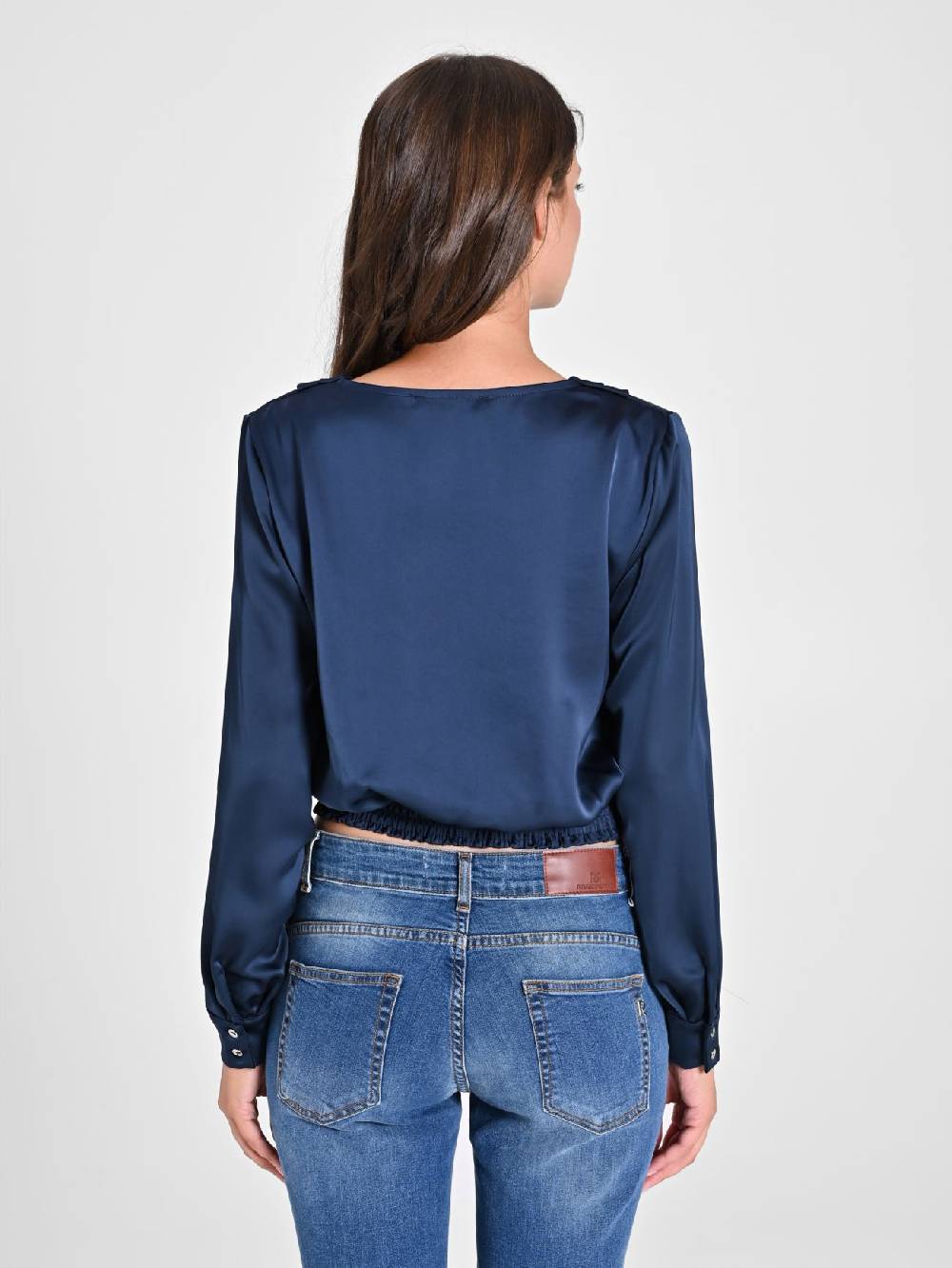 Rinascimento Blusa incrociata in Raso Discount Store per i nuovi prodotti