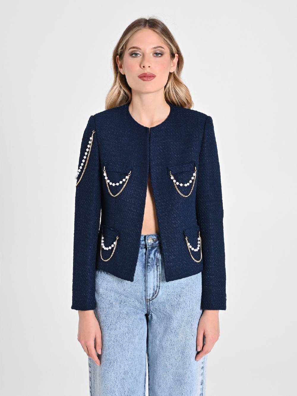 Rinascimento Giacca Corta in Tweed Italia
