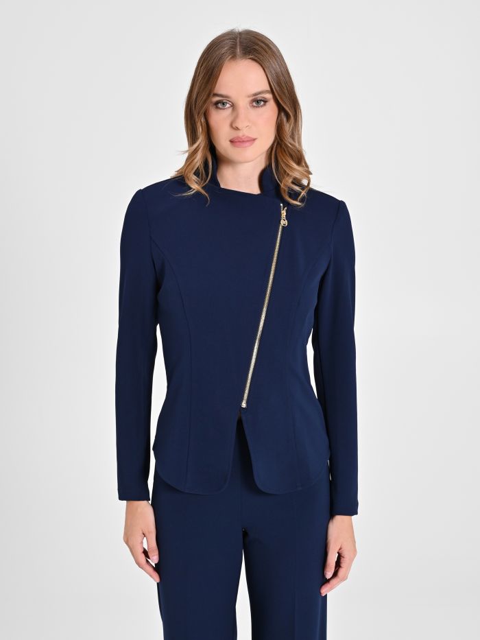 Rinascimento Giacca zip in scuba crèpe Presa