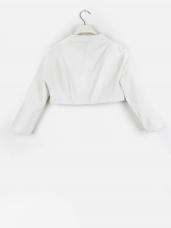 Rinascimento Coprispalle Basic in Simil Pelle color Bianco Donna Vendita Calda