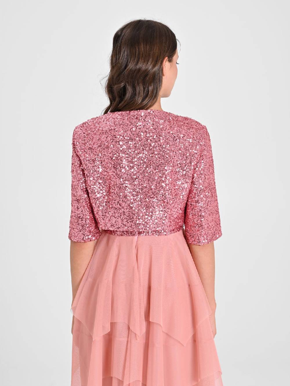 Rinascimento Coprispalle Aperto in Paillettes Rosa Latest fashion