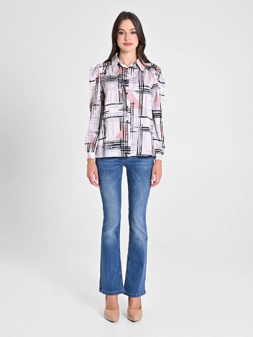 Rinascimento Camicia stampa Geometrica Offerta temporanea