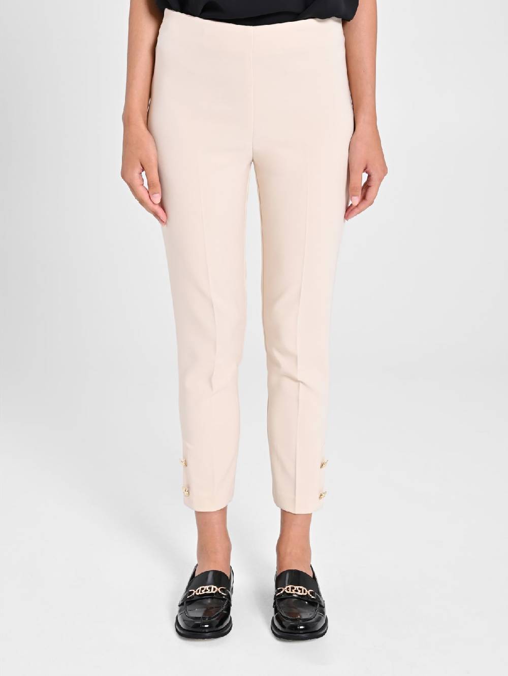 Rinascimento Pantaloni Slim in Tessuto Tecnico Beige Offerte giornaliere