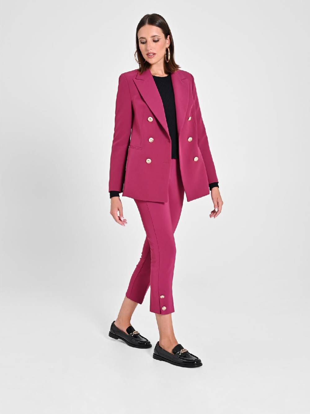 Rinascimento Pantaloni Slim in Tessuto Tecnico Bordeaux Offerte speciali