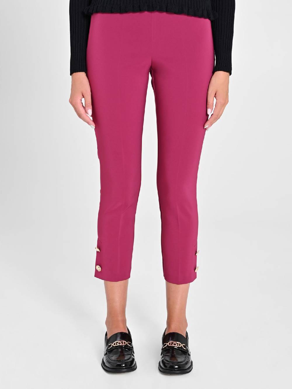 Rinascimento Pantaloni Slim in Tessuto Tecnico Bordeaux Offerte speciali