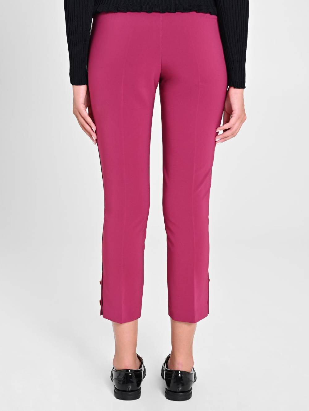 Rinascimento Pantaloni Slim in Tessuto Tecnico Bordeaux Offerte speciali