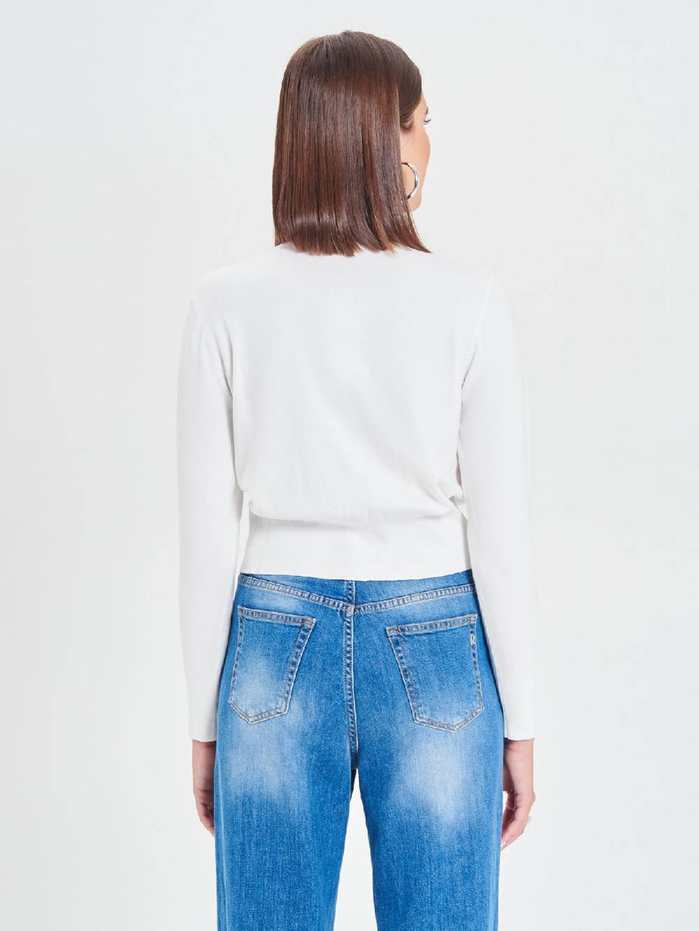 Rinascimento Cardigan Bianco in Maglia Eco Vero® Super Saving Price