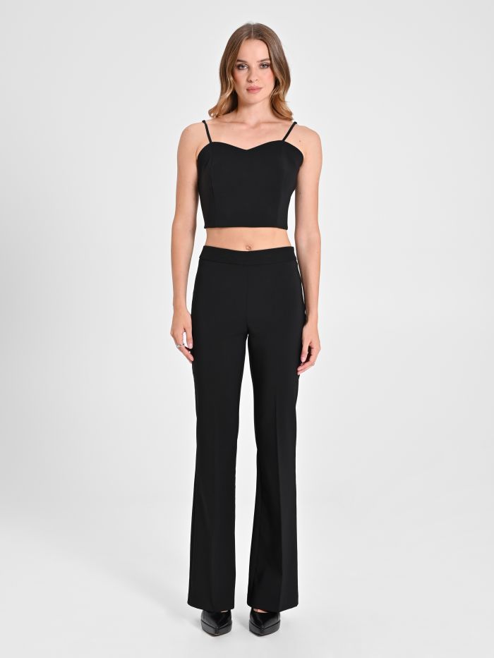 Rinascimento Pantaloni Mid Flared in Tessuto Tecnico 50% di sconto per tempo limitato