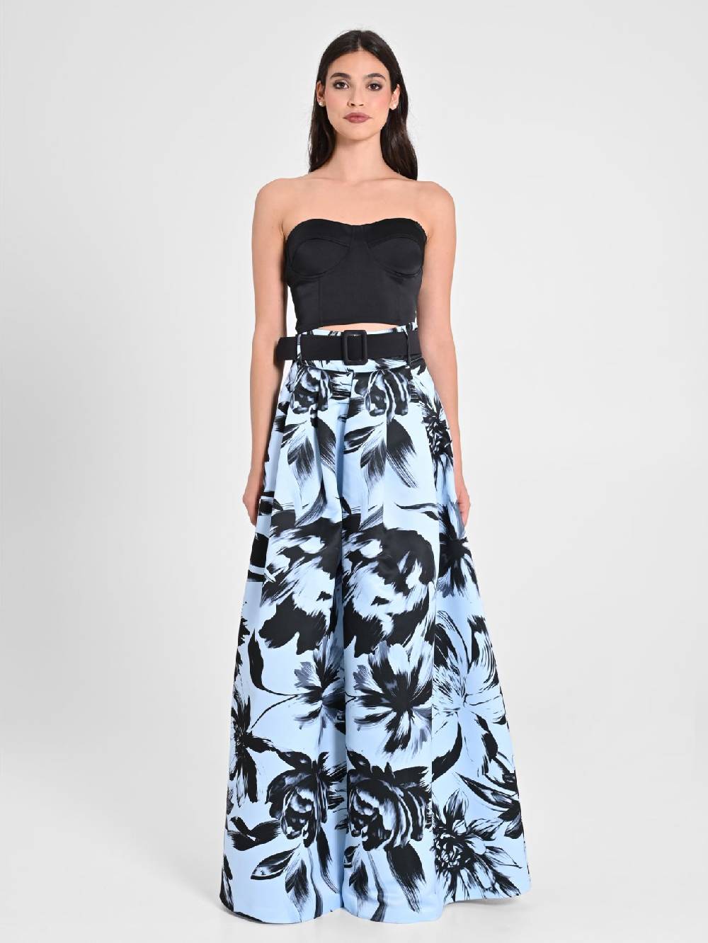 Rinascimento Maxi Gonna in Duchesse stampa Floreale Italy