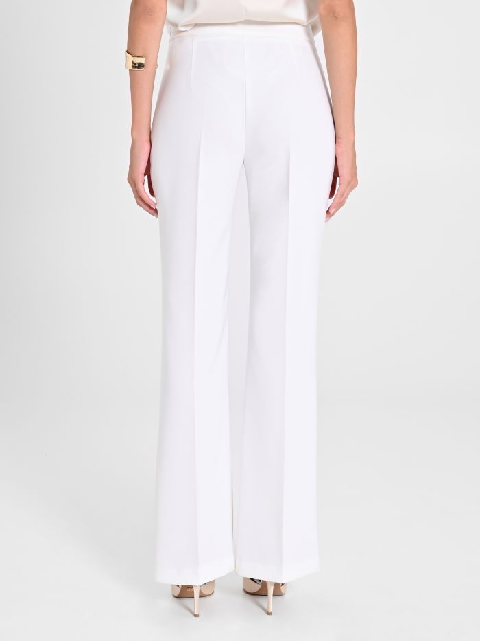 Rinascimento Pantaloni Mid Flared in Tessuto Tecnico Bianco Nuovo