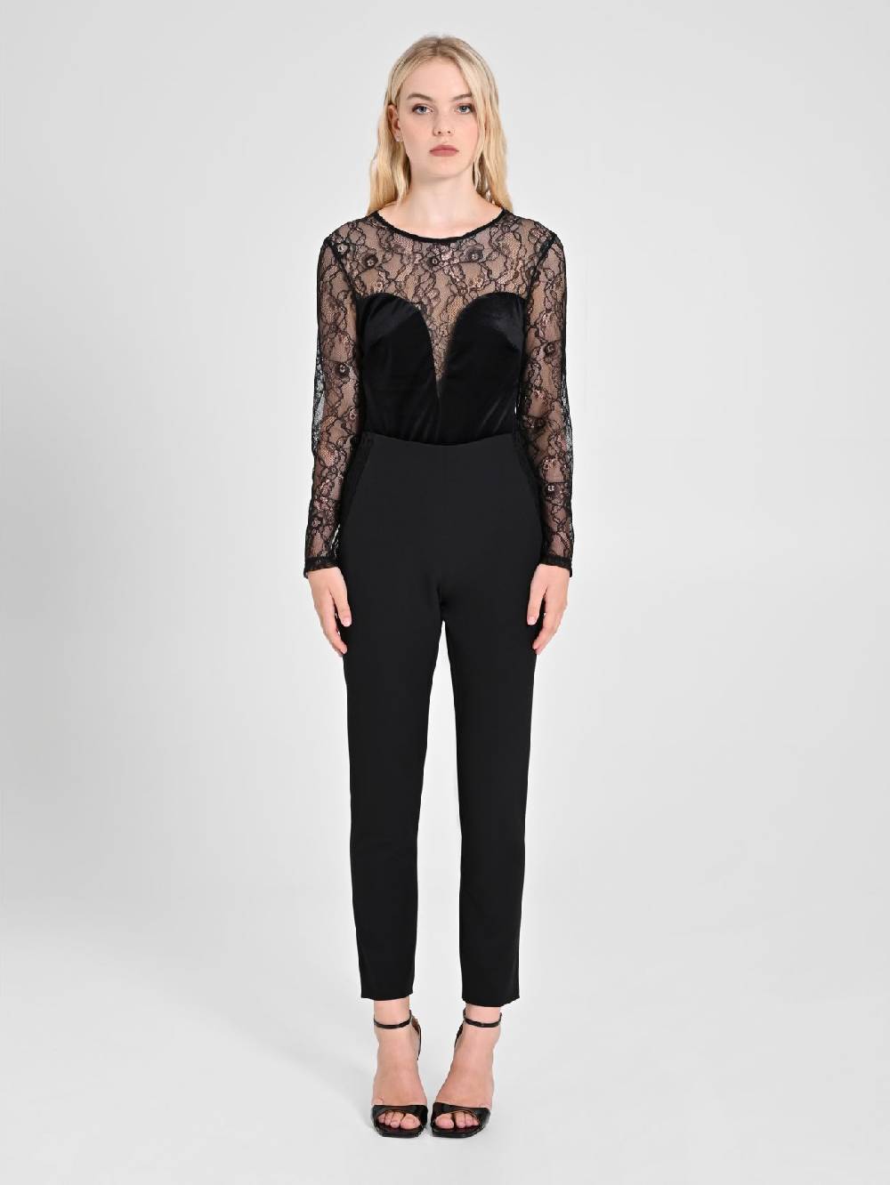 Rinascimento Pantaloni con inserto Pizzo & Velluto Promozione Limitata