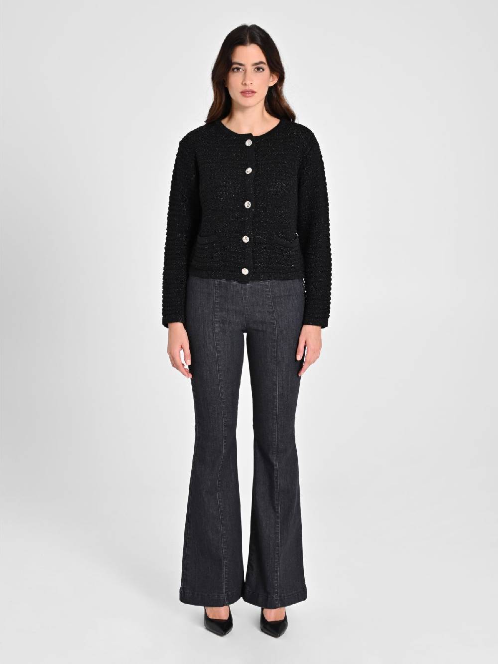 Rinascimento Cardigan Lurex Argento Prezzo Ridotto