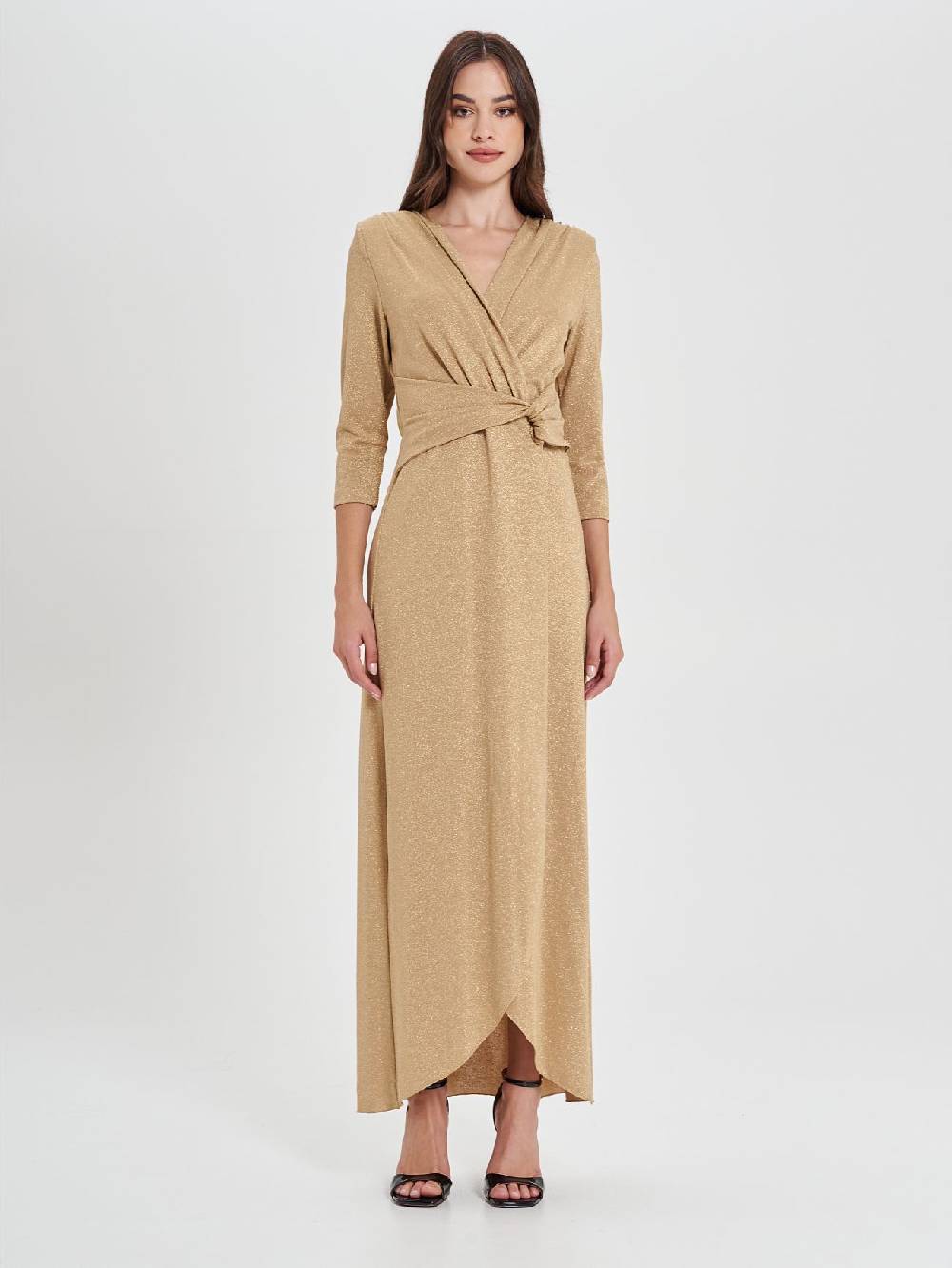 Rinascimento Abito Lungo Oro Lurex Offerta